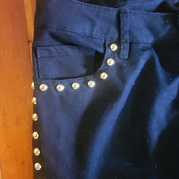 Studded Black Jeans sz 26 NWOT - Picture 3 of 6